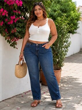 DC Jeans Plus Size 22 Classic Dark Wash Straight Leg Jeans